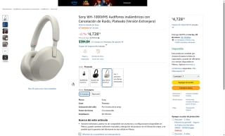 Audífonos Sony WH-1000XM5 Plateado por $4,019 | Amazon