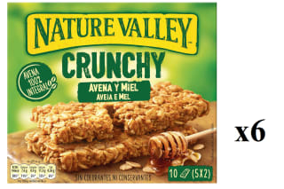 6 x NATURE VALLEY Barritas de cereal avena y miel 210 g. por 9.58€