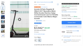 Iscooter I8 500W por $3,942 | Mercado Libre
