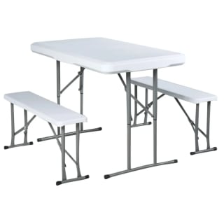 Set 1 Mesa y 2 Bancas Plegables Blanco por $1,079 | Sodimac