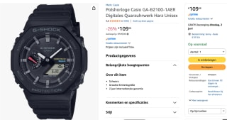 Casio G-SHOCK GA-B2100-1AER horloge voor €109,56 bij Amazon