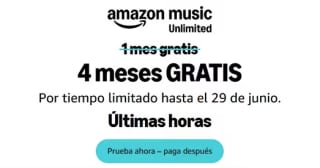 Gratis 4 meses de Amazon Music Unlimited individual o familiar (cuentas nuevas)