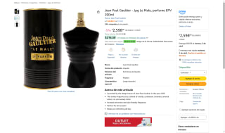 Jean Paul Gaultier Le Male 200mL EDP por $2,454 | Amazon