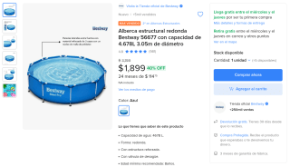 Alberca Bestway 4678L por $1,899 | Mercado Libre