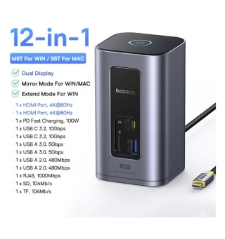 Baseus Hub USB C 12 en 1 4K 60Hz por 52,68€