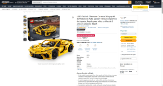 LEGO Technic Chevrolet Corvette Stingray Kit por $735 | Descuento Amazon