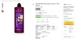 The Botanist Body Wash Lavender + Mint 400 ml por $37 en Amazon