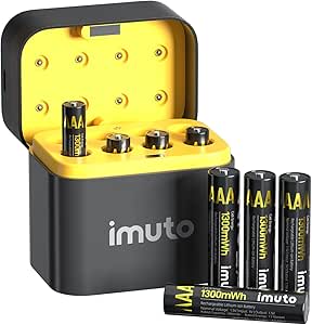 imuto 8 Pilas Recargables AAA 1,5 V 1300mWh + Cargador por 19.85€