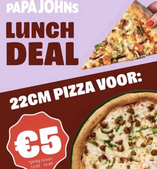 22 cm pizza voor €5 bij Papa John's