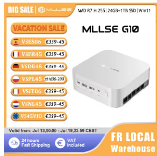 Mllse G10 Mini PC AMD Ryzen 7 H 255 24GB DDR5 RAM 1TB voor €365,04 dmv code