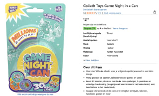 Goliath Game Night In A Can Blister voor €2,13 bij Amazon