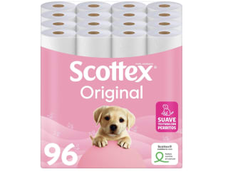 Scottex Original papel higiénico 96 rollos 6 packs de 16 por 17,82€