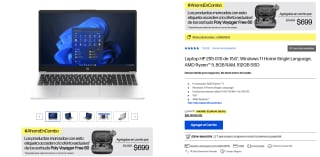 Laptop HP 255 G10 15.6" Ryzen 5 7530U 8GB 512GB SSD por $7,959