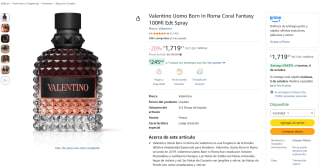 Valentino Uomo Born In Roma Coral Fantasy 100ml EDT por $1,720 en Amazon
