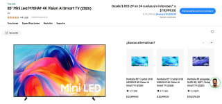 TV Samsung 85" Mini LED M70HAF por $14,620 | Oferta Samsung