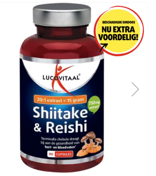 Lucovitaal Shiitake & Reishi 90 Capsules voor €3 bij Lucovitaal