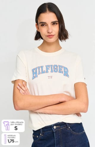 Polera Mujer TOMMY HILFIGER Algodón Manga Corta Estilo Clásico Por $21.990