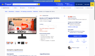 Monitor LG 27MS500 27" Full HD por $1,999 | Coppel