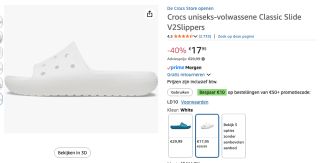 Crocs Clogs Unisex voor €17,95 bij Amazon