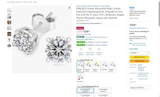 Aretes de Moissanita Cultivada 925 por $534 | Oferta Amazon