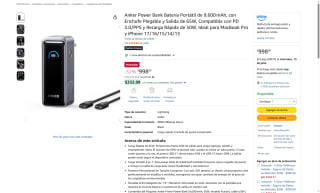 Cargador Anker 65W 2 en 1 con Power Bank por $999 | Amazon