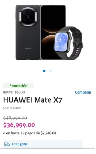 Plan Telcel VIP por $1,499 40GB Llamadas y Redes Ilimitadas con Huawei Mate X7