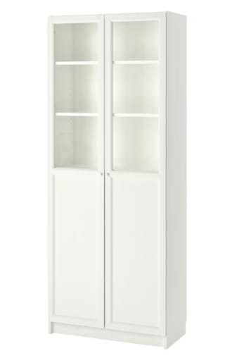 Ikea BILLY librería con puerta de vidrio, blanco por 143€