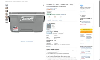 Hielera Coleman 70 Qt con Ruedas por $1,556 | Oferta Amazon