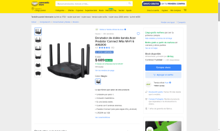 Router Wi-Fi 6 Acer Predator W6x 512GB por $689 | Oferta Mercado Libre