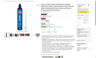Fester Anclaje Químico CF890 300ml por $334 | Oferta Amazon