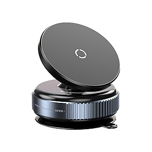 Vacuum Magnetic Car Phone Holder, 360° Rotatable Suction Cup – Black £1.66 @ Amazon
