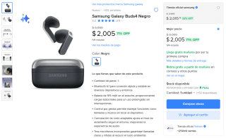 Samsung Galaxy Buds4 por $2,005 | Oferta Mercado Libre