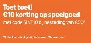 €10 korting met de code op speelgoed bij Amazon
