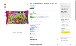 Caramelos De La Rosa Aciduladito con Chile por $53 | Oferta Amazon