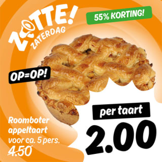 Roomboter appeltaart voor €2 bij poiesz