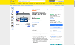 Impresora Multifuncional HP Smart Tank 580 por $3,025 | Mercado Libre