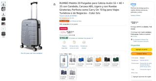 Maleta 20 pulgadas RUMBO gris ABS por $581 | Amazon