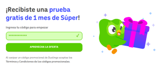Gratis 1 mes de Súper Duolingo en Duolingo