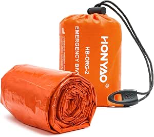 HONYAO Saco de Dormir Emergencia, Mantas Termica de Aluminio por 9.42€