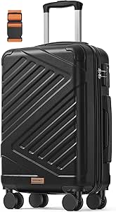 SONGMICS Hard Shell Suitcase, ABS Luggage Trolley with TSA Lock, 4 Double Spinner