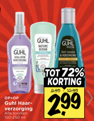 Alle Guhl Haar-verzorging voor €2,99 bij Vomar
