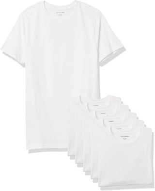Amazon Essentials Men's Slim-Fit Cotton Crew Neck Vests, White - Size M