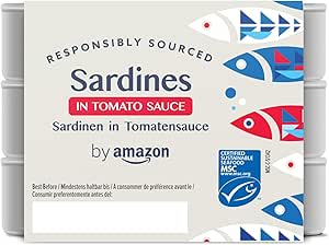 Lot de 3 boites de 125g sardines à la sauce tomate by Amazon à 2,44€