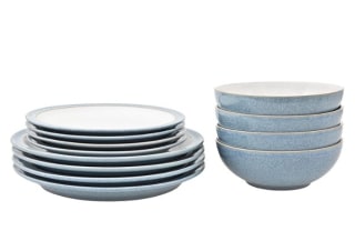 Denby Elements Blue 12-Piece Dinner Set for £82.26