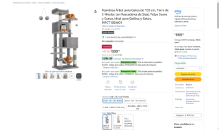 Árbol para Gatos 155cm por $888 | Amazon