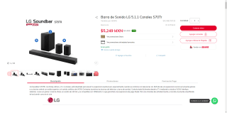 Barra de Sonido LG 5.1.1 Canales por $5,249 | Oferta Sears