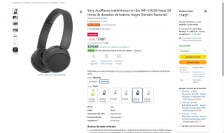 Audífonos Sony WH-CH520 Negro por $749 | Amazon