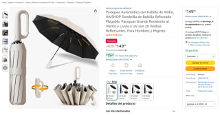 HAISHOP Paraguas Automático Plegable (20 Varillas Reflectantes) por $150 en Amazon