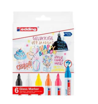 Set de 6 rotuladores Edding 95 para vidrio por 8.75€