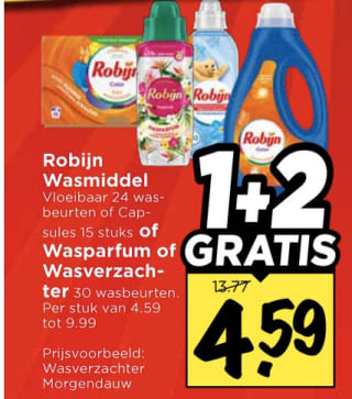 Robijn 1+2 gratis bij Vomar